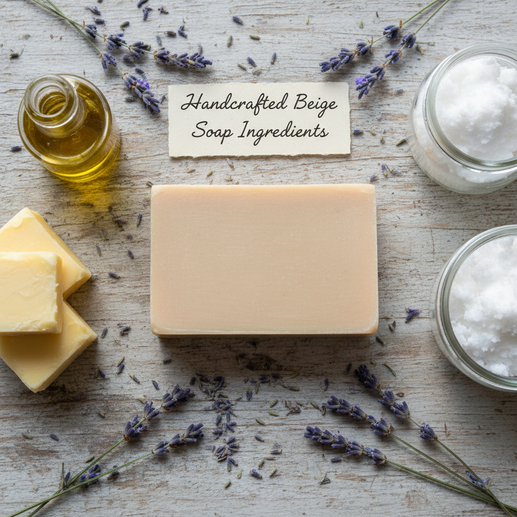 Plain Beige Lavender Patchouli Soap Ingredients